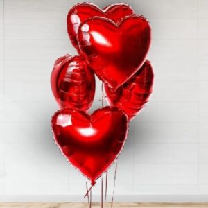 Red Heart Shape Foil Balloons