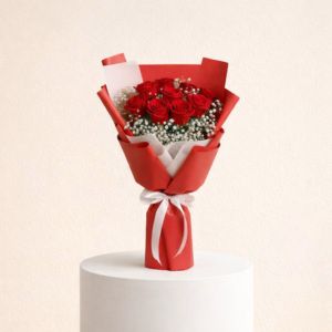10 Red Rose Flowers Bouquet