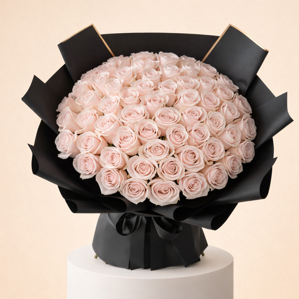 100 Blush Pink Rose Bouquet 1 100 Blush Pink Rose Bouquet