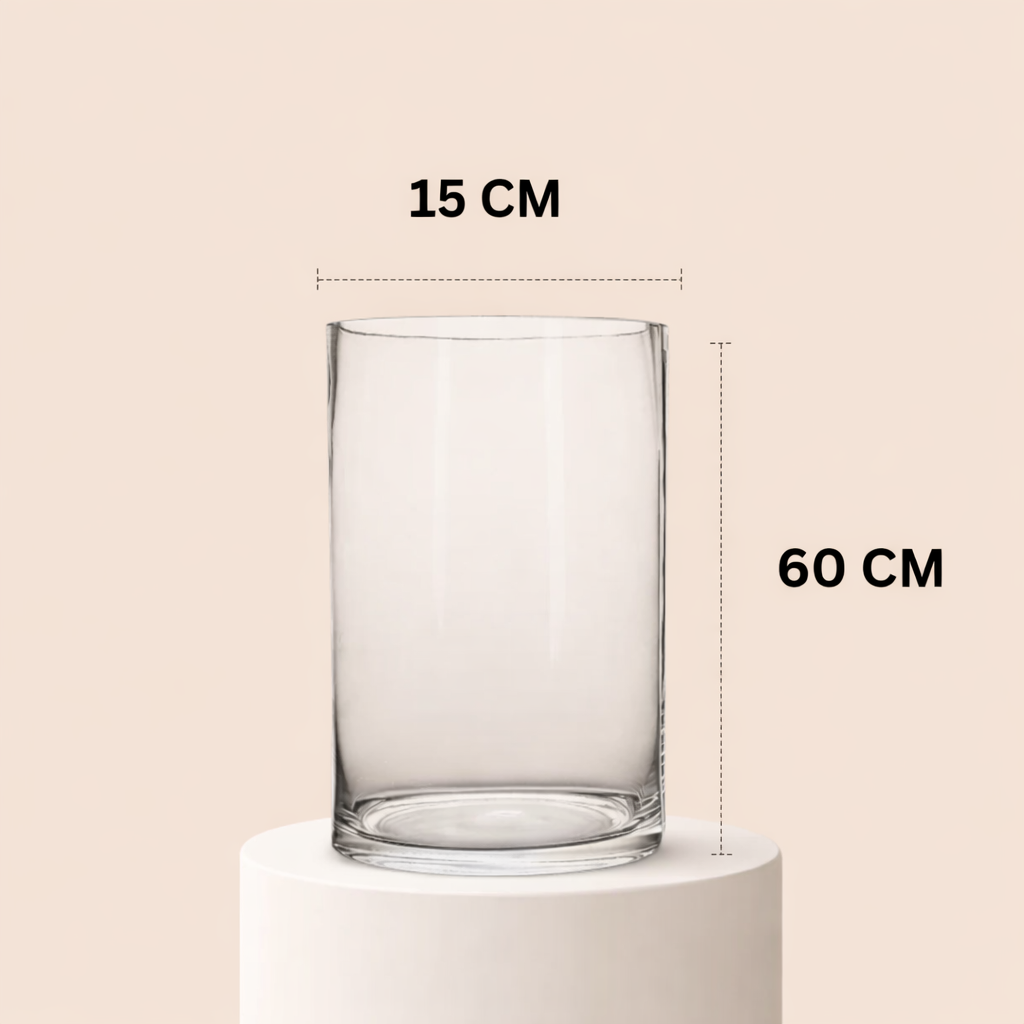 15x60cm Cylinder Vase. 1 15x60cm Cylinder Vase.