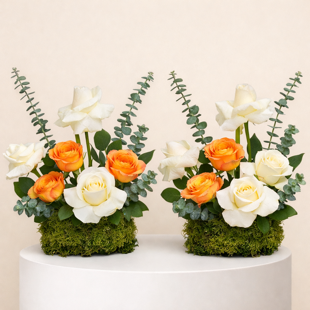 2 Table Arrangement Featuring White.. 1 2 Table Arrangement Featuring White..