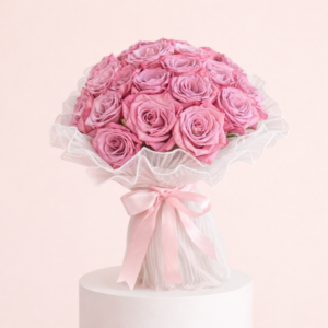 25 Roses Bouquet With Tulle