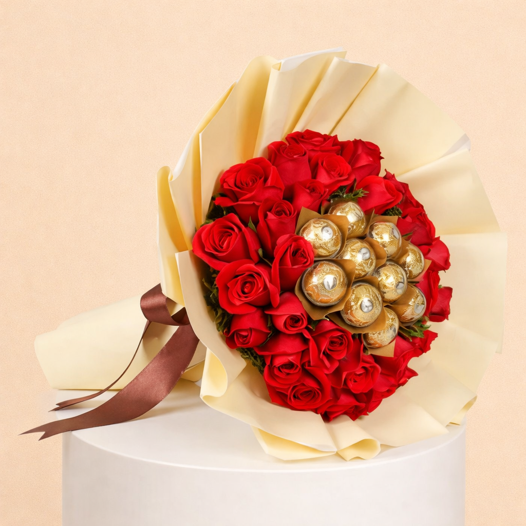 30 Red Roses And Ferrero 1 30 Red Roses And Ferrero