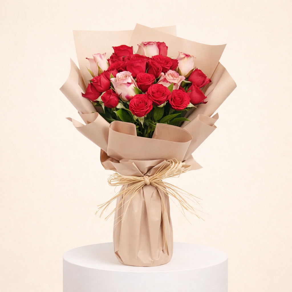 8 Cappaccino And Red Roses Bouquet 1 8 Cappaccino And Red Roses Bouquet