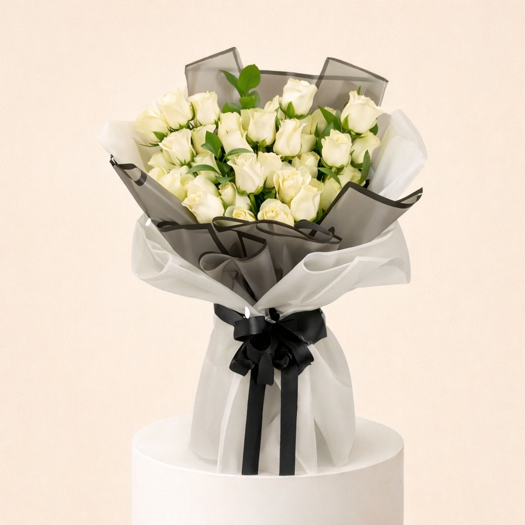 A853 Bouquet Of 30 White Roses 1 A853 Bouquet Of 30 White Roses