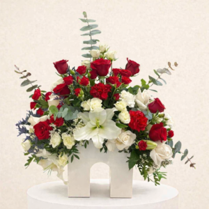 Acrylic Arrangement In Red And White