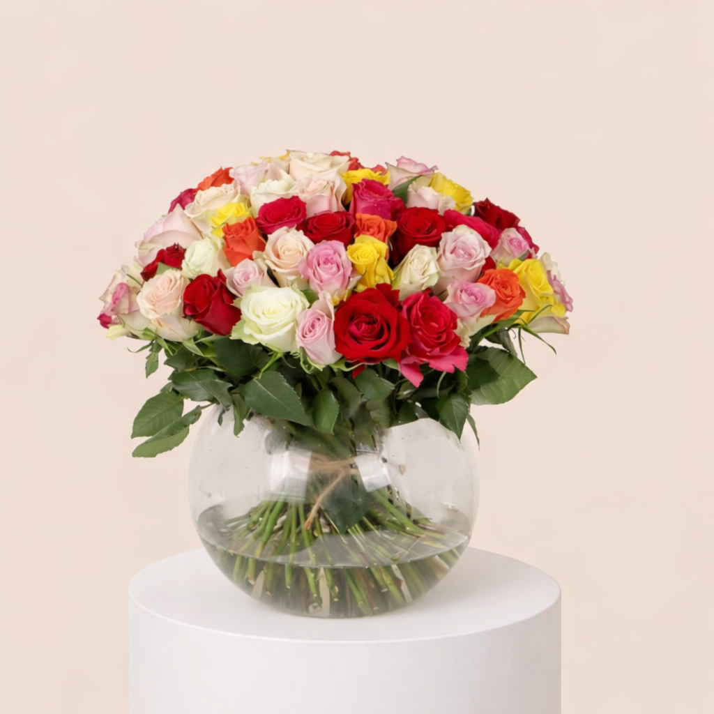 Arrangement Of Mix Roses - 63340 1 Arrangement Of Mix Roses - 63340