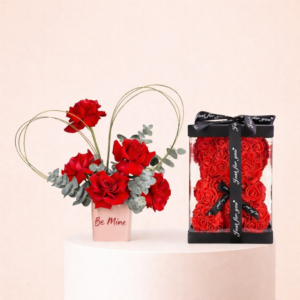 Be Mine Floral Arrangement Teddy