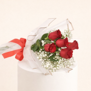 Beautiful Bunch of 5 Red Roses