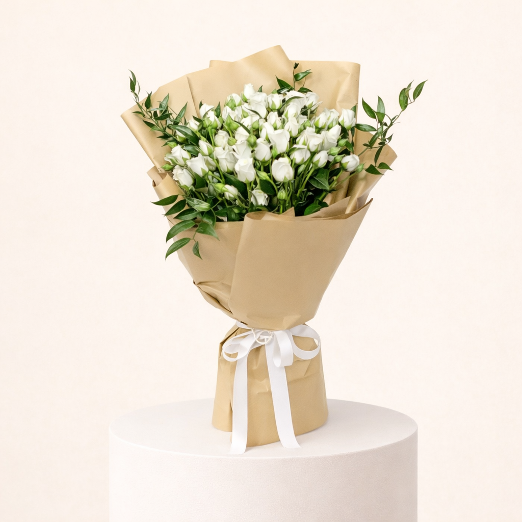Beautiful White Spray Rose Bouquet 1 Beautiful White Spray Rose Bouquet