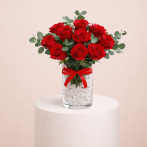 Beauty 11 Red Roses Vase