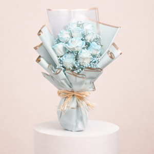 Beauty of Blue and Roses Bouquet